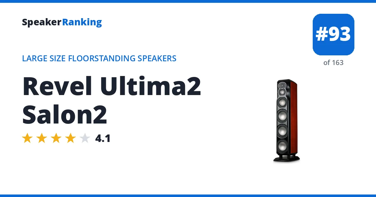 Revel Ultima2 Salon2 - ranked #93 of 163 Large Size Floorstanding Speakers · Editor's rating 4.1/5