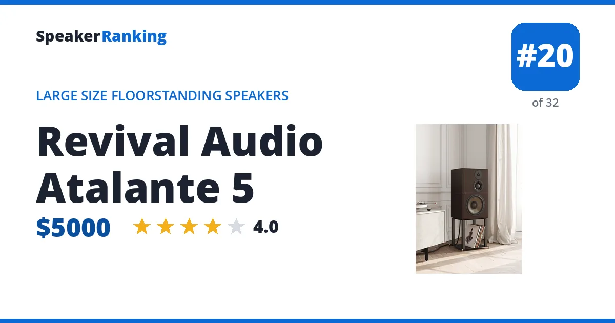 Revival Audio Atalante 5 - ranked #20 of 32 Large Size Floorstanding Speakers · Editor's rating 4/5