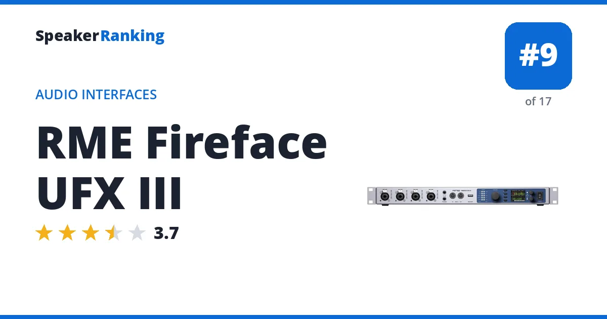 RME Fireface UFX III ranking card