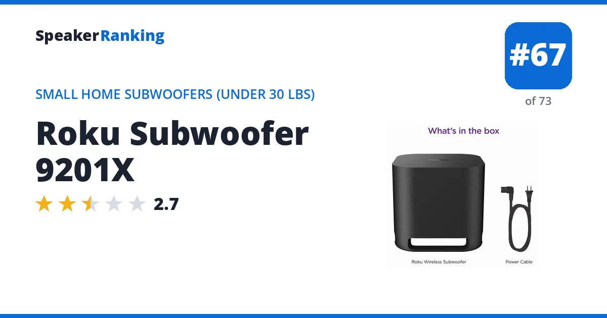 Roku Subwoofer 9201X ranking card