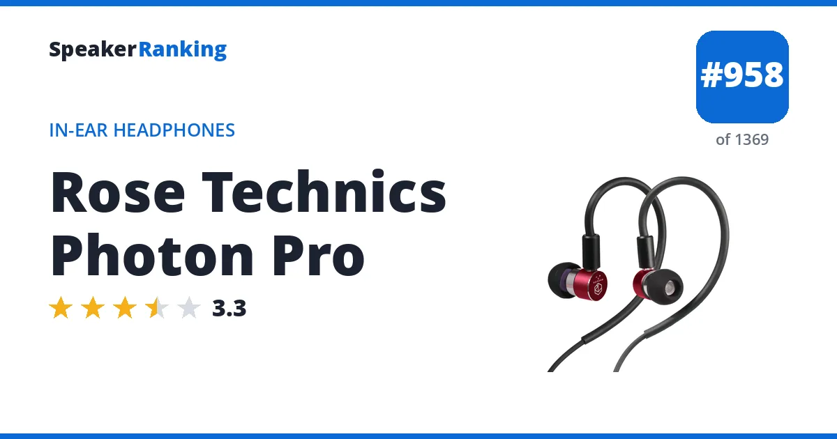 Rose Technics Photon Pro - ranked #958 of 1369 In-Ear Headphones · Editor's rating 3.3/5