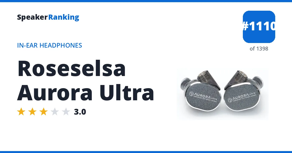 Roseselsa Aurora Ultra - ranked #1110 of 1398 In-Ear Headphones · Editor's rating 3/5