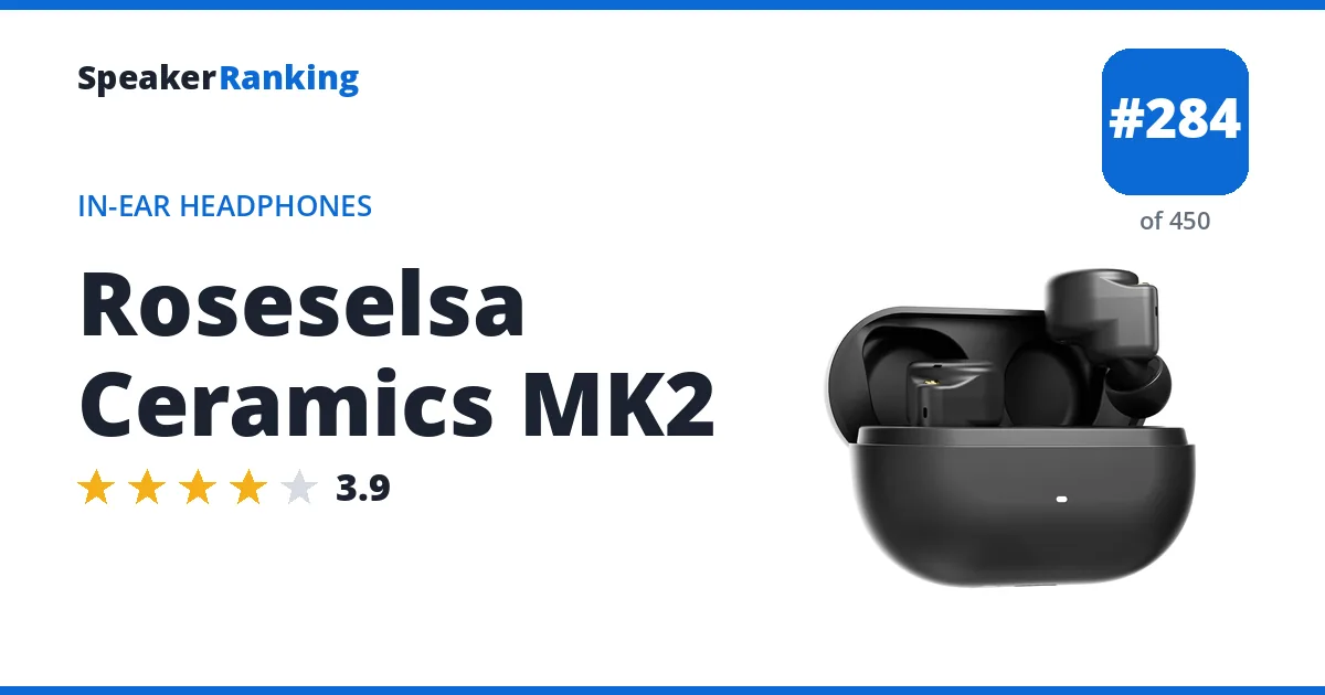Roseselsa Ceramics MK2 - ranked #284 of 450 In-Ear Headphones · Editor's rating 3.9/5