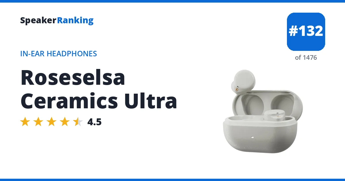 Roseselsa Ceramics Ultra - ranked #125 of 1448 In-Ear Headphones · Editor's rating 4.5/5