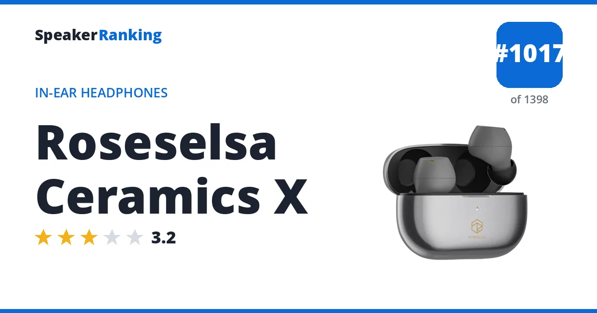 Roseselsa Ceramics X - ranked #1017 of 1398 In-Ear Headphones · Editor's rating 3.2/5