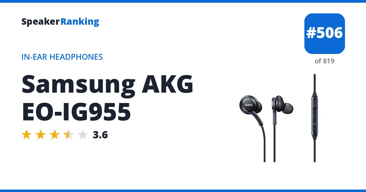 Samsung AKG EO-IG955 - ranked #506 of 749 In-Ear Headphones · Editor's rating 3.6/5