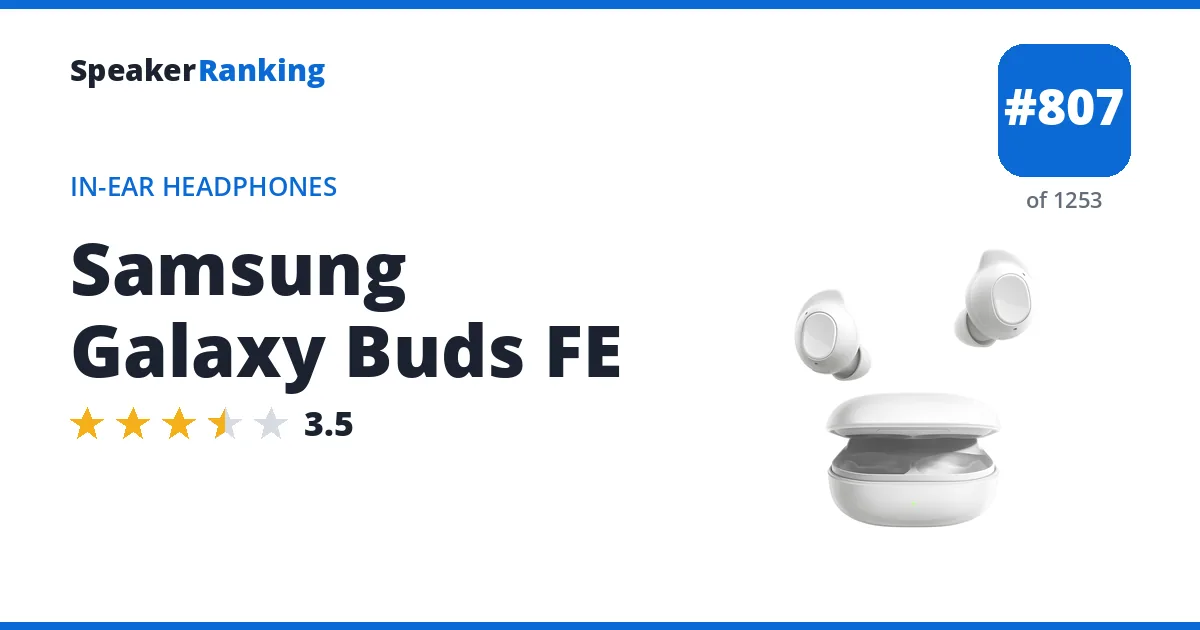 Samsung Galaxy Buds FE - ranked #807 of 1253 In-Ear Headphones · Editor's rating 3.5/5