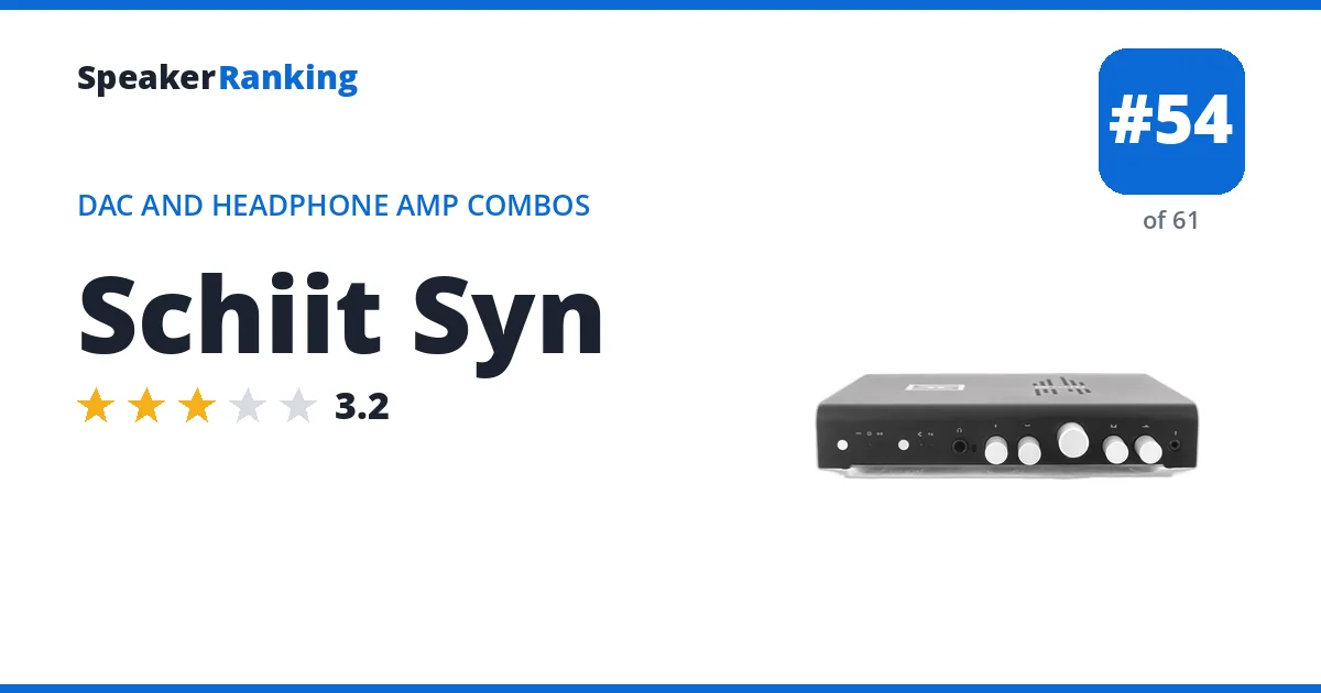 Schiit Syn - ranked #54 of 61 DAC and Headphone Amp Combos · Editor's rating 3.2/5