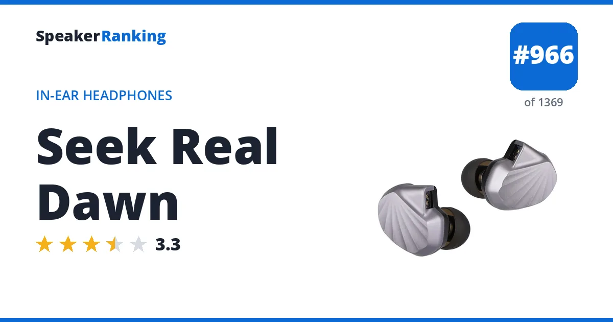 Seek Real Dawn - ranked #966 of 1369 In-Ear Headphones · Editor's rating 3.3/5