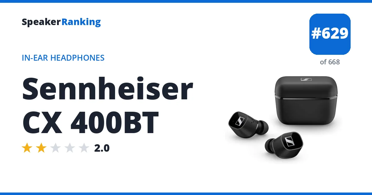 Sennheiser CX 400BT - ranked #629 of 668 In-Ear Headphones · Editor's rating 2/5