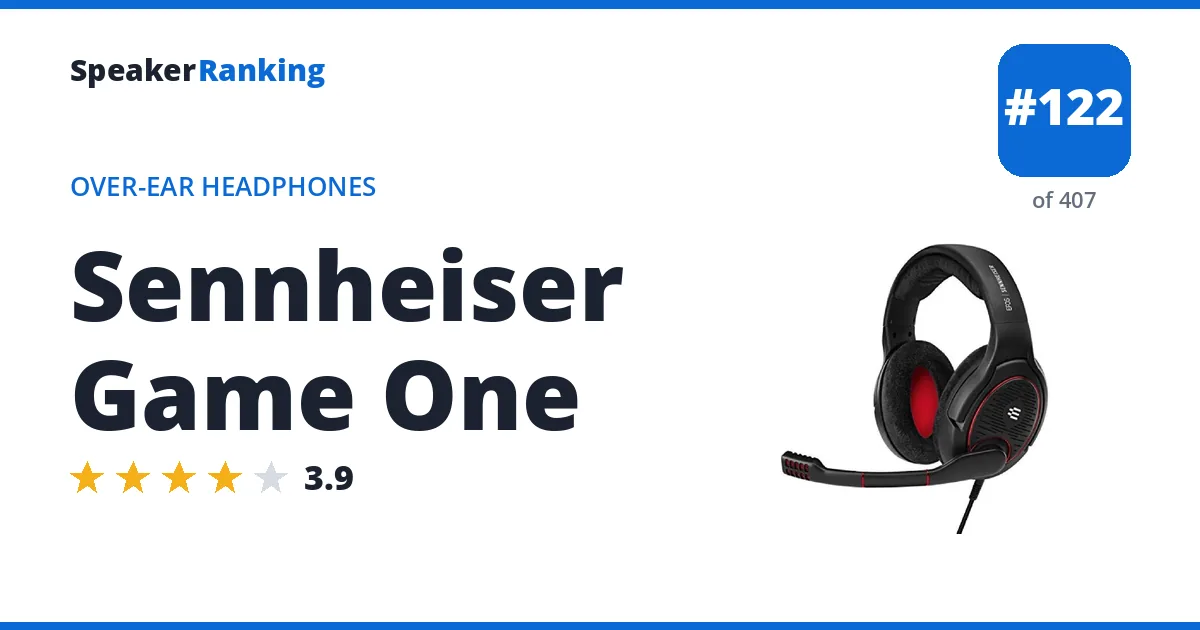 Sennheiser Game One - ranked #122 of 382 Over-Ear Headphones · Editor's rating 3.9/5