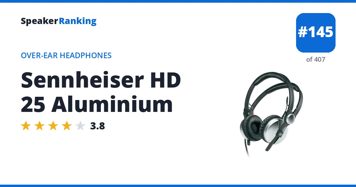 Sennheiser HD 25 Aluminium - ranked #145 of 382 Over-Ear Headphones · Editor's rating 3.8/5
