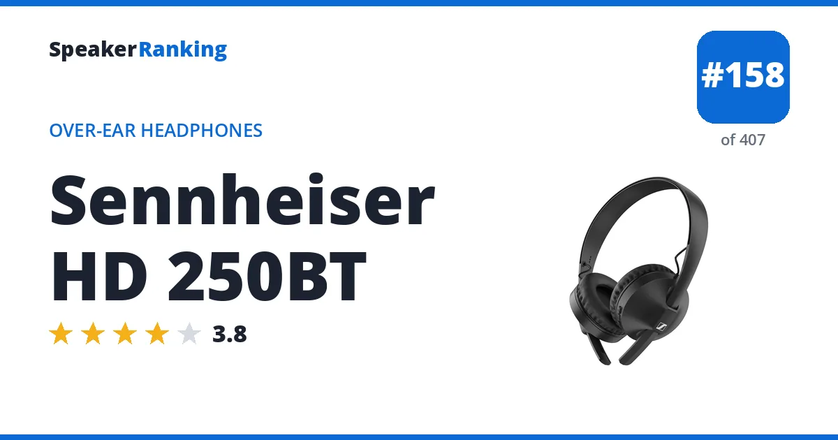 Sennheiser HD 250BT - ranked #158 of 382 Over-Ear Headphones · Editor's rating 3.8/5