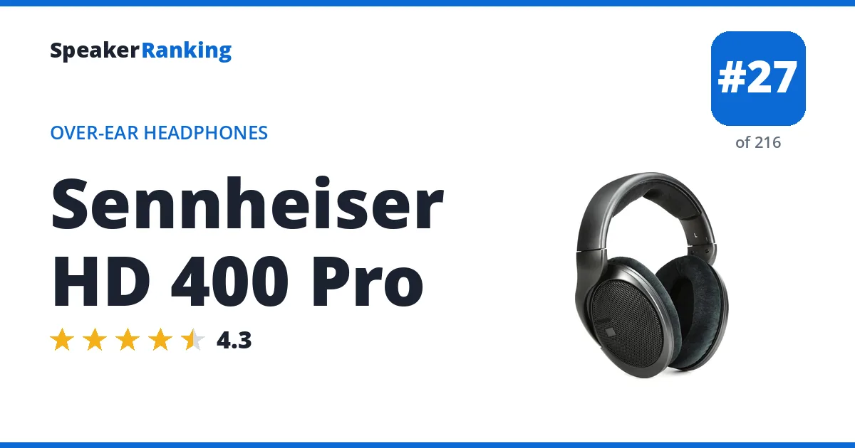 Sennheiser HD 400 Pro - ranked #27 of 216 Over-Ear Headphones · Editor's rating 4.3/5