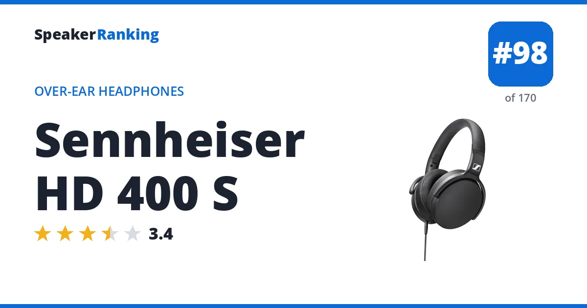 Sennheiser HD 400 S - ranked #98 of 165 Over-Ear Headphones · Editor's rating 3.4/5