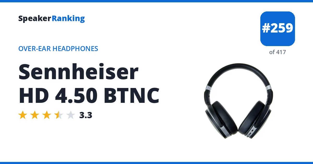 Sennheiser HD 4.50 BTNC - ranked #259 of 417 Over-Ear Headphones · Editor's rating 3.3/5