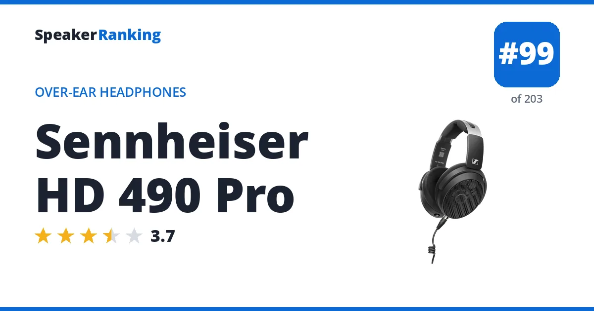 Sennheiser HD 490 Pro - ranked #98 of 202 Over-Ear Headphones · Editor's rating 3.7/5