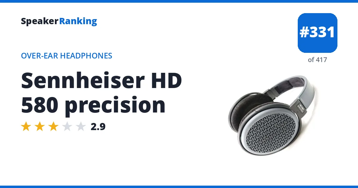 Sennheiser HD 580 precision - ranked #331 of 417 Over-Ear Headphones · Editor's rating 2.9/5