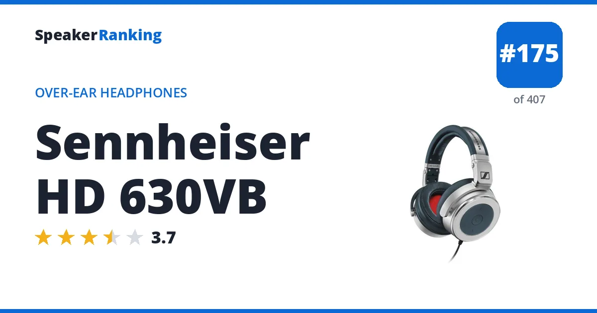 Sennheiser HD 630VB - ranked #175 of 382 Over-Ear Headphones · Editor's rating 3.7/5