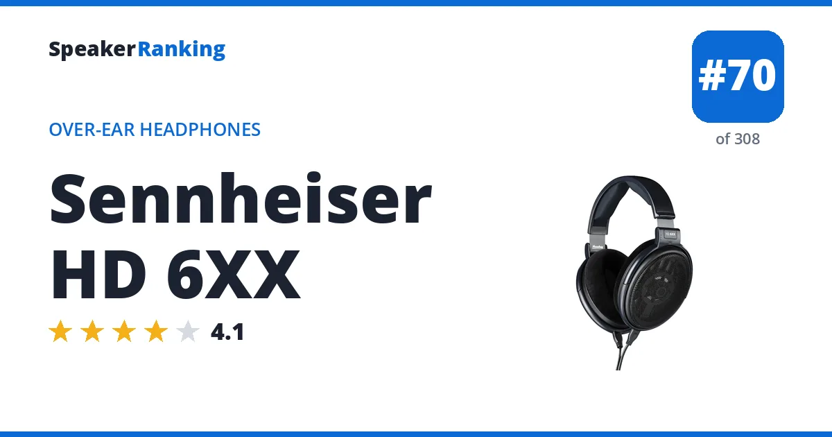 Sennheiser HD 6XX - ranked #70 of 308 Over-Ear Headphones · Editor's rating 4.1/5