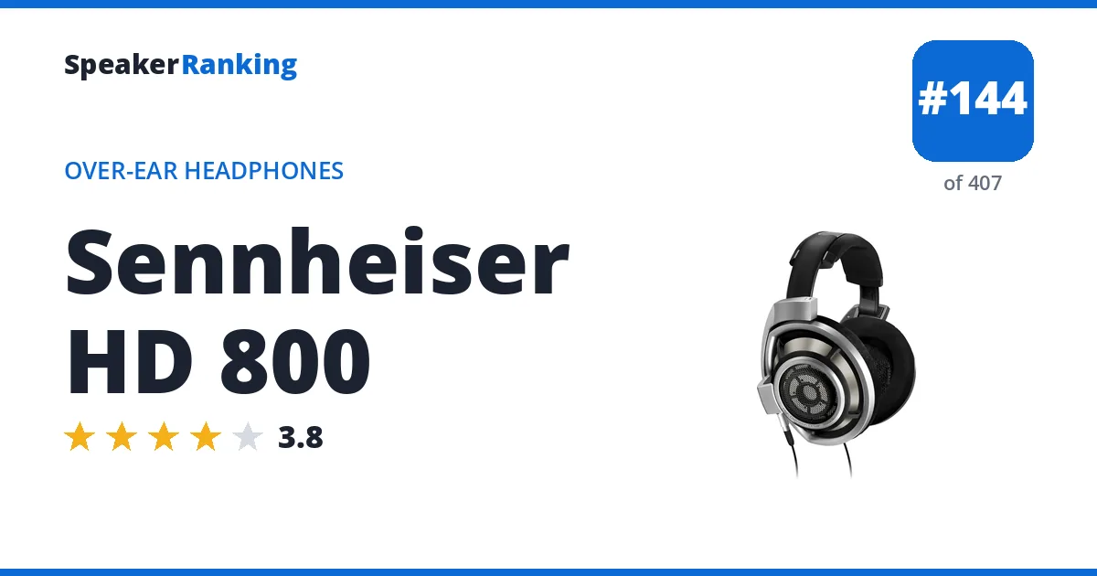 Sennheiser HD 800 - ranked #144 of 382 Over-Ear Headphones · Editor's rating 3.8/5
