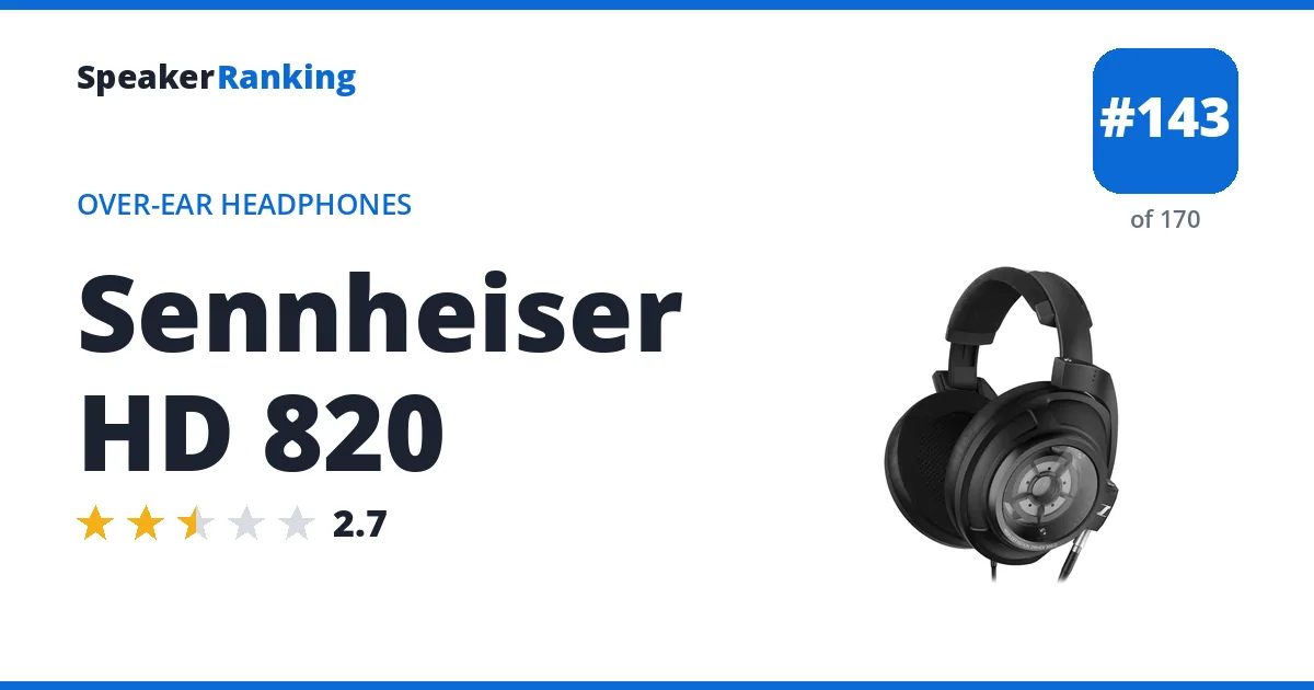 Sennheiser HD 820 - ranked #139 of 165 Over-Ear Headphones · Editor's rating 2.7/5