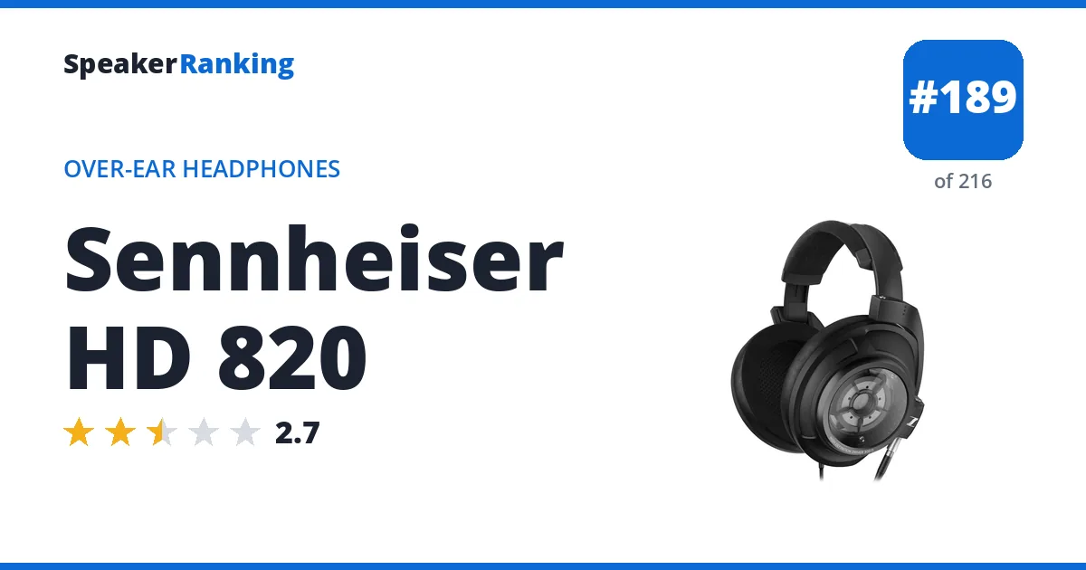 Sennheiser HD 820 ranking card
