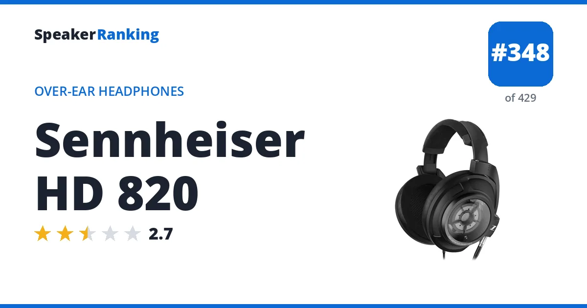 Sennheiser HD 820 ranking card
