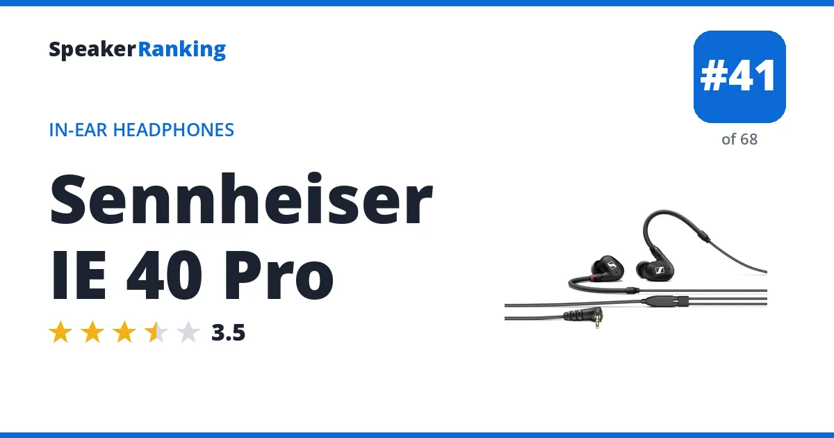 Sennheiser IE 40 Pro ranking card