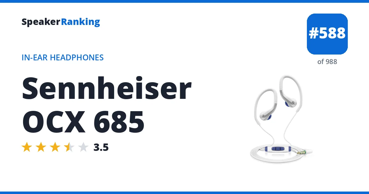 Sennheiser OCX 685 - ranked #571 of 971 In-Ear Headphones · Editor's rating 3.5/5