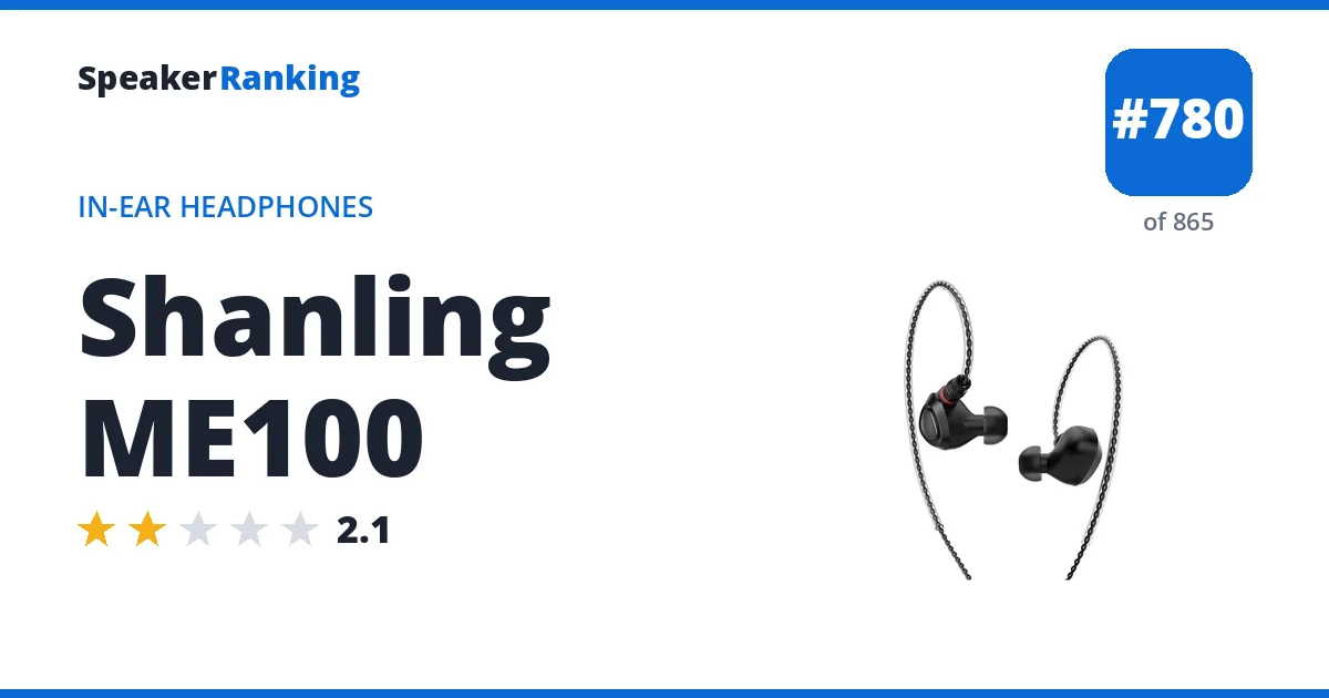 Shanling ME100 - ranked #780 of 865 In-Ear Headphones · Editor's rating 2.1/5