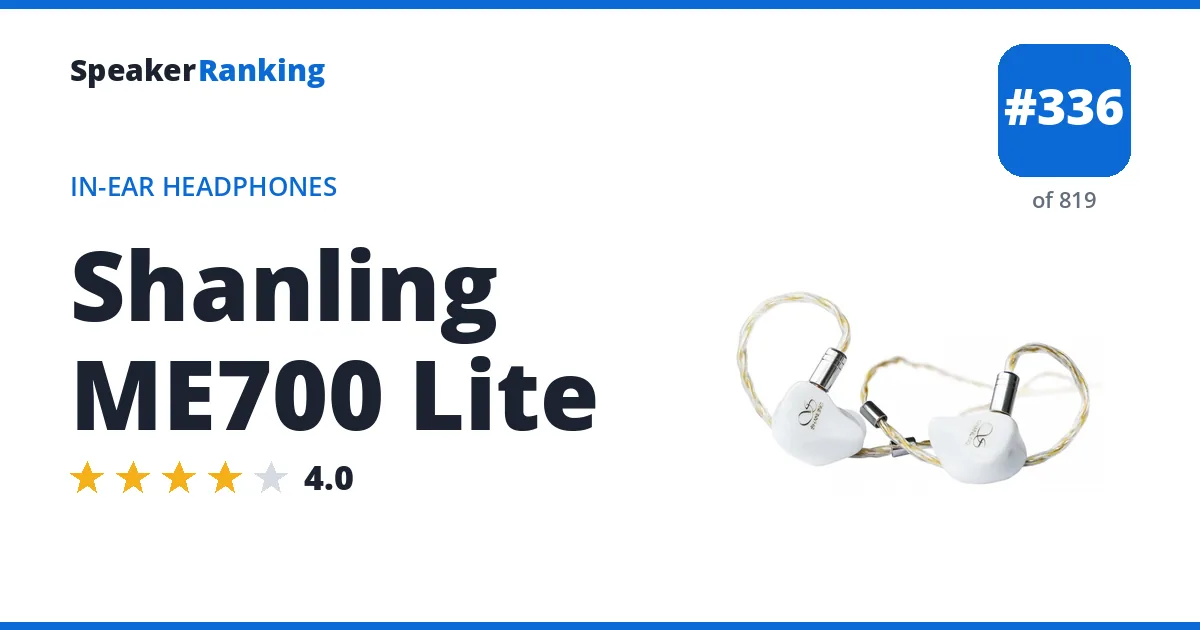 Shanling ME700 Lite - ranked #336 of 749 In-Ear Headphones · Editor's rating 4/5
