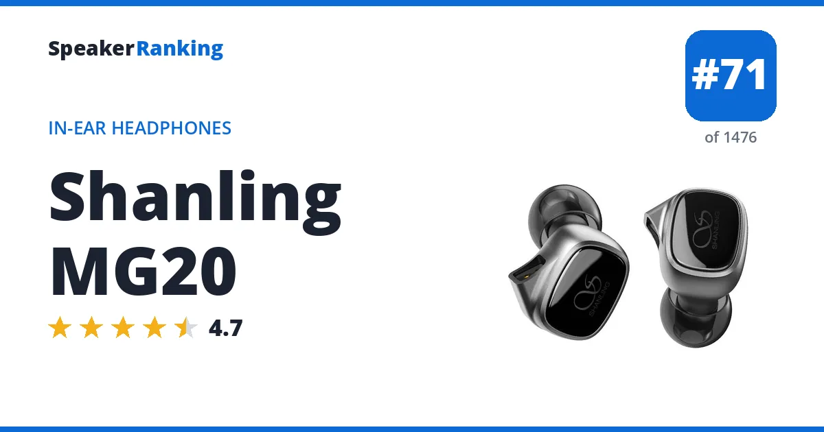 Shanling MG20 - ranked #71 of 1476 In-Ear Headphones · Editor's rating 4.7/5