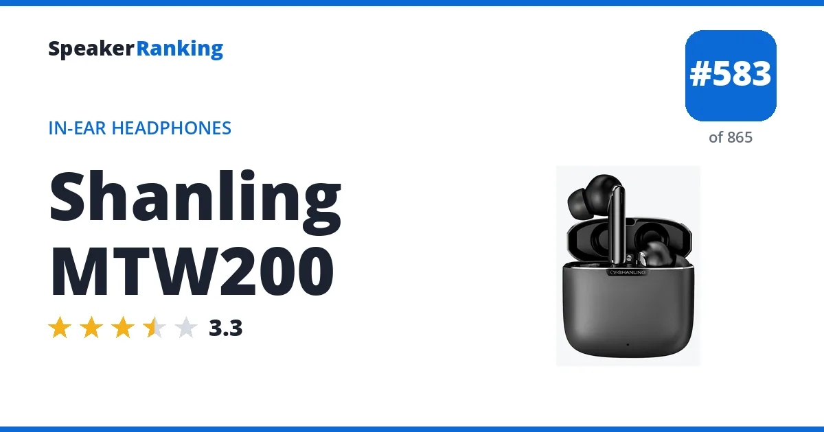 Shanling MTW200 - ranked #583 of 865 In-Ear Headphones · Editor's rating 3.3/5