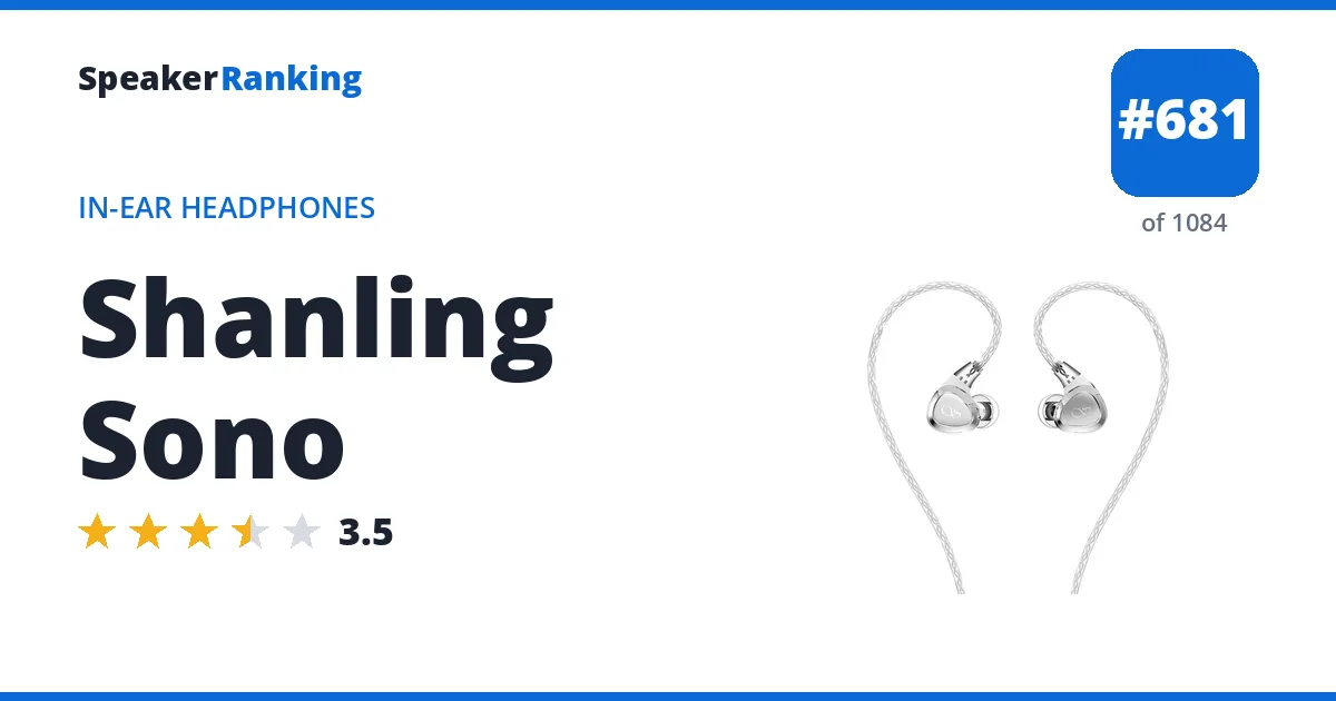 Shanling Sono - ranked #659 of 1061 In-Ear Headphones · Editor's rating 3.5/5