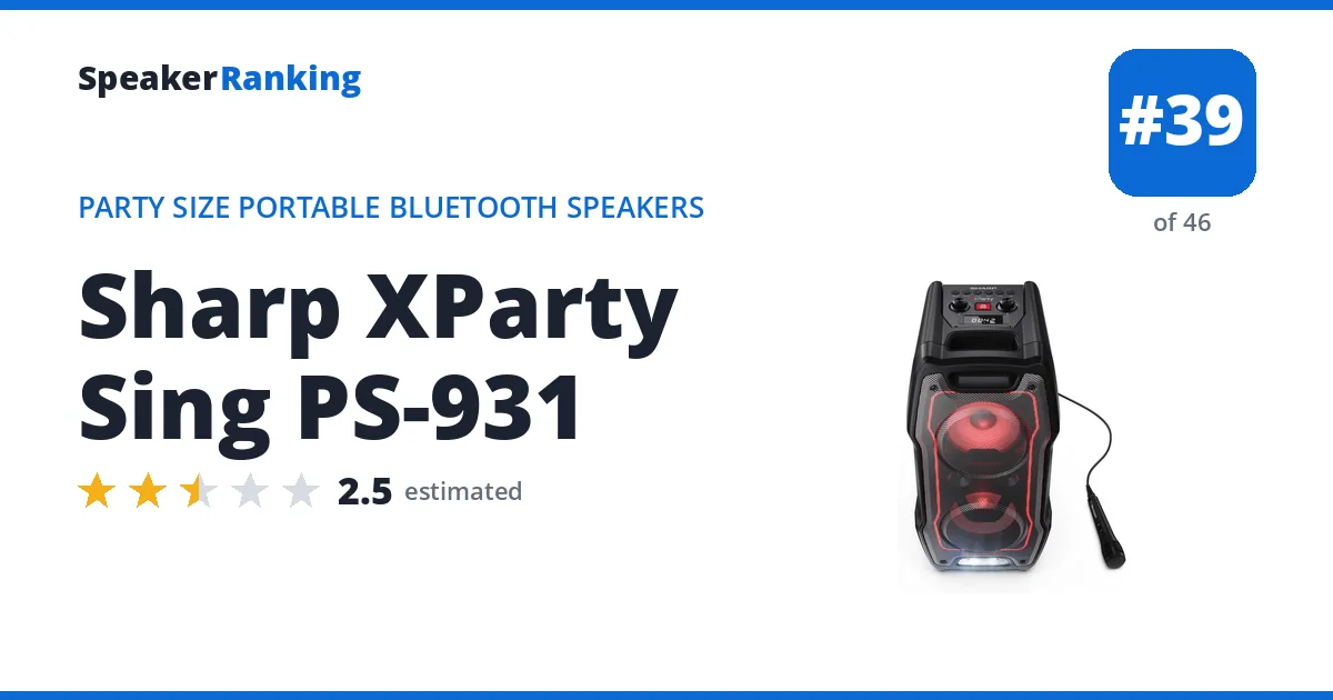Sharp XParty Sing PS-931 ranking card