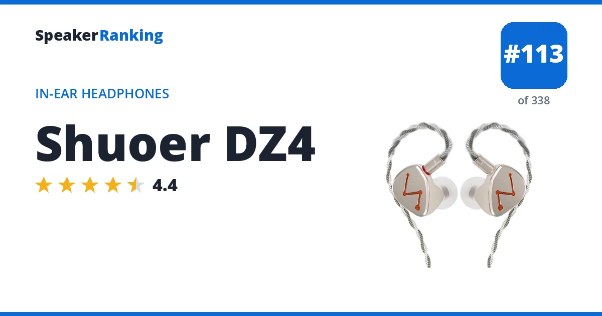 Shuoer DZ4 - ranked #113 of 297 In-Ear Headphones · Editor's rating 4.4/5