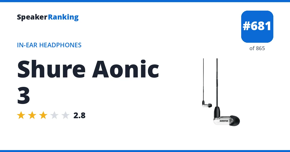 Shure Aonic 3 ranking card