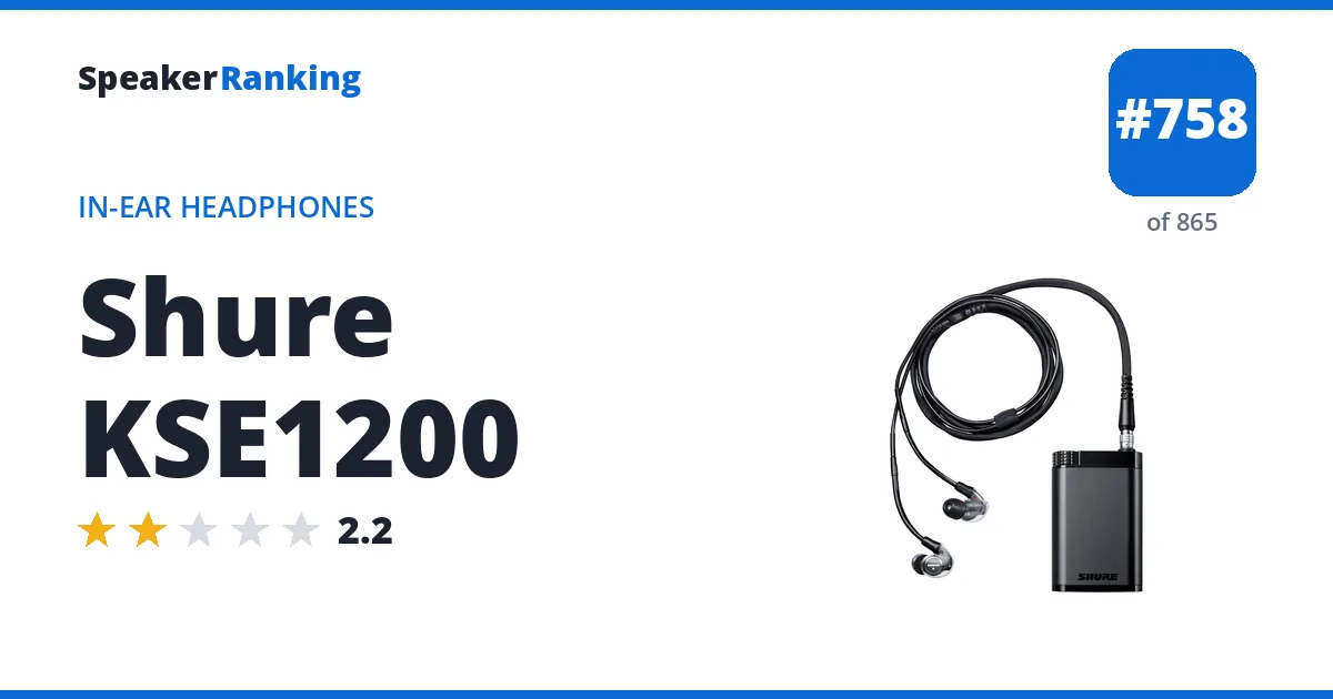 Shure KSE1200 - ranked #758 of 865 In-Ear Headphones · Editor's rating 2.2/5