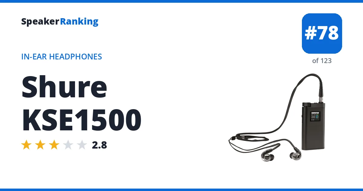 Shure KSE1500 - ranked #77 of 115 In-Ear Headphones · Editor's rating 2.8/5