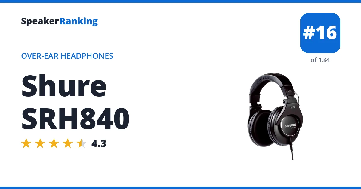 Shure SRH840 ranking card