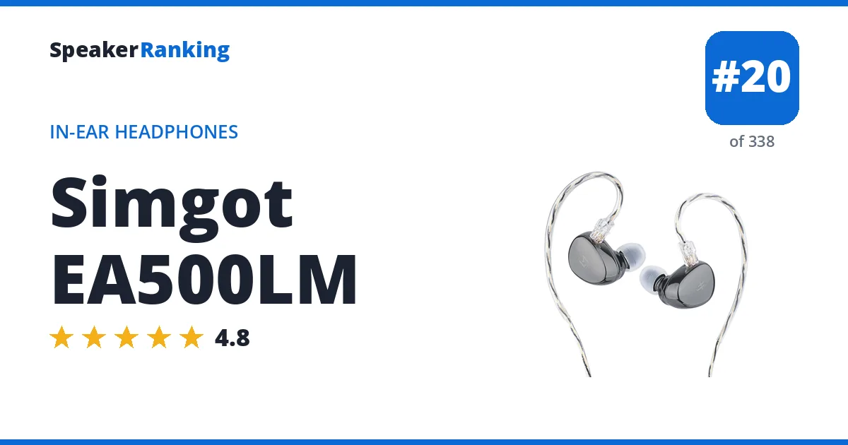Simgot EA500LM - ranked #20 of 297 In-Ear Headphones · Editor's rating 4.8/5