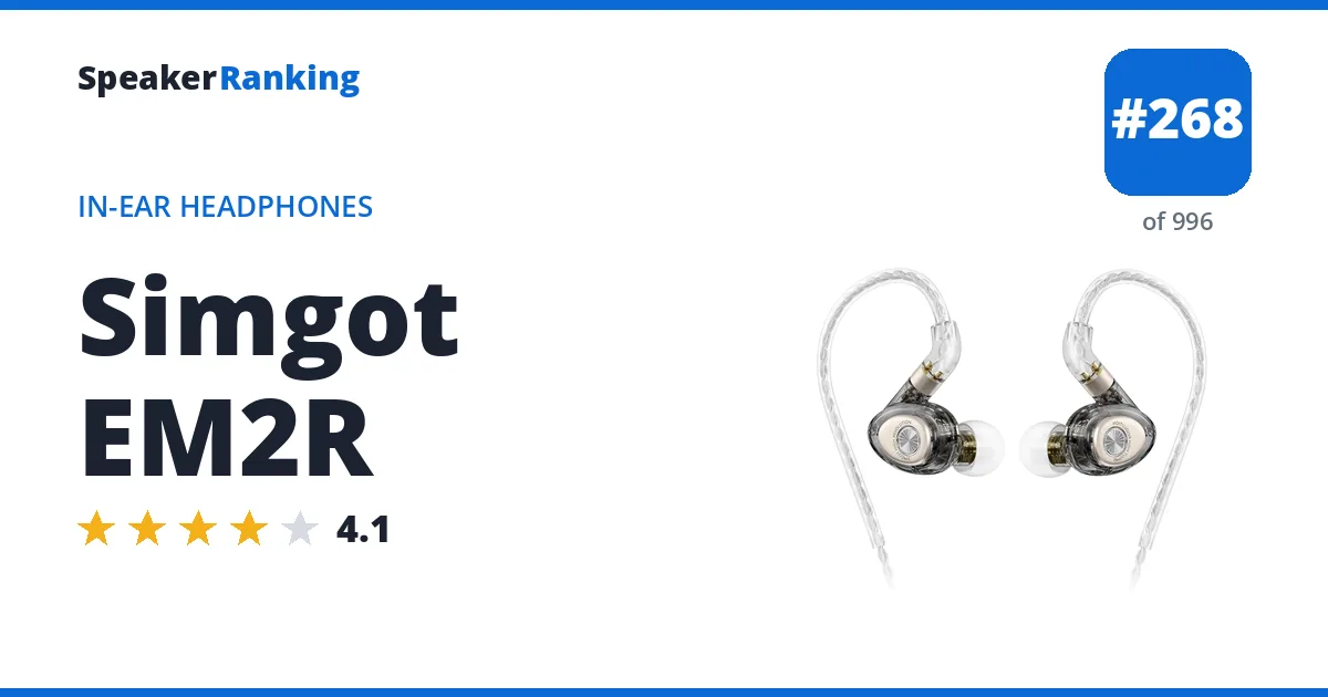 Simgot EM2R - ranked #268 of 996 In-Ear Headphones · Editor's rating 4.1/5