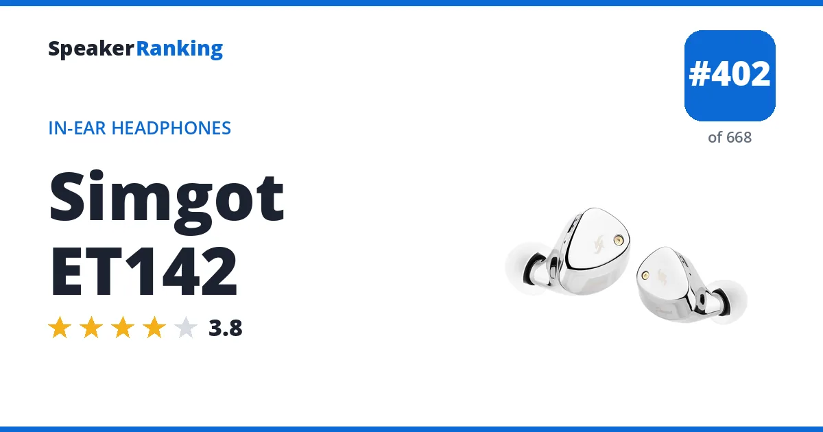 Simgot ET142 - ranked #398 of 657 In-Ear Headphones · Editor's rating 3.8/5