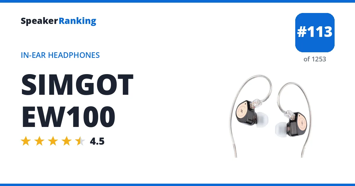 SIMGOT EW100 - ranked #113 of 1253 In-Ear Headphones · Editor's rating 4.5/5