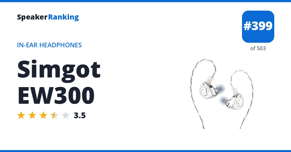 Simgot EW300 - ranked #383 of 487 In-Ear Headphones · Editor's rating 3.5/5
