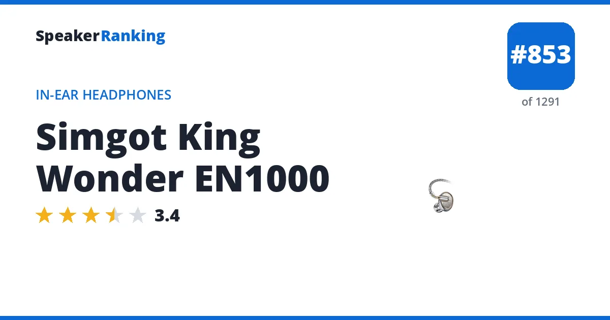 Simgot King Wonder EN1000 - ranked #853 of 1291 In-Ear Headphones · Editor's rating 3.4/5