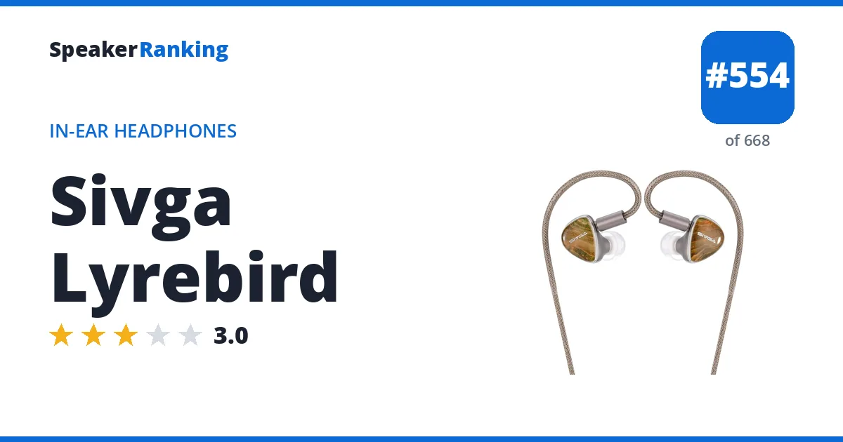 Sivga Lyrebird - ranked #554 of 668 In-Ear Headphones · Editor's rating 3/5