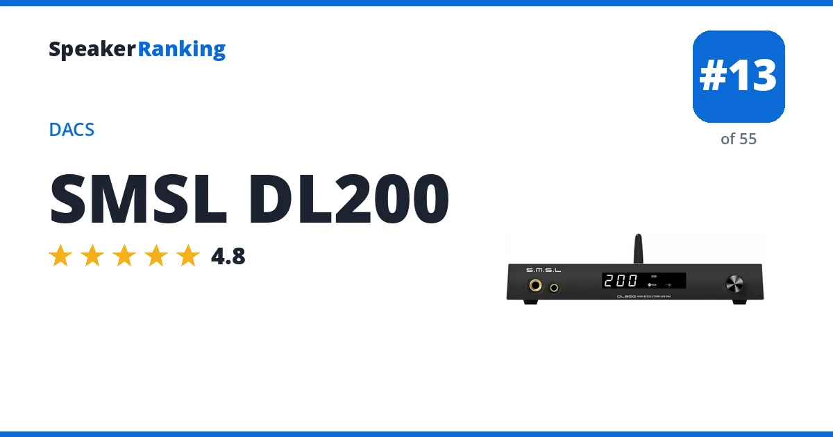 SMSL DL200 - ranked #13 of 55 DACs · Editor's rating 4.8/5