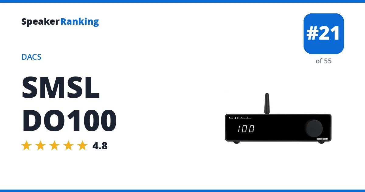 SMSL DO100 - ranked #21 of 55 DACs · Editor's rating 4.8/5
